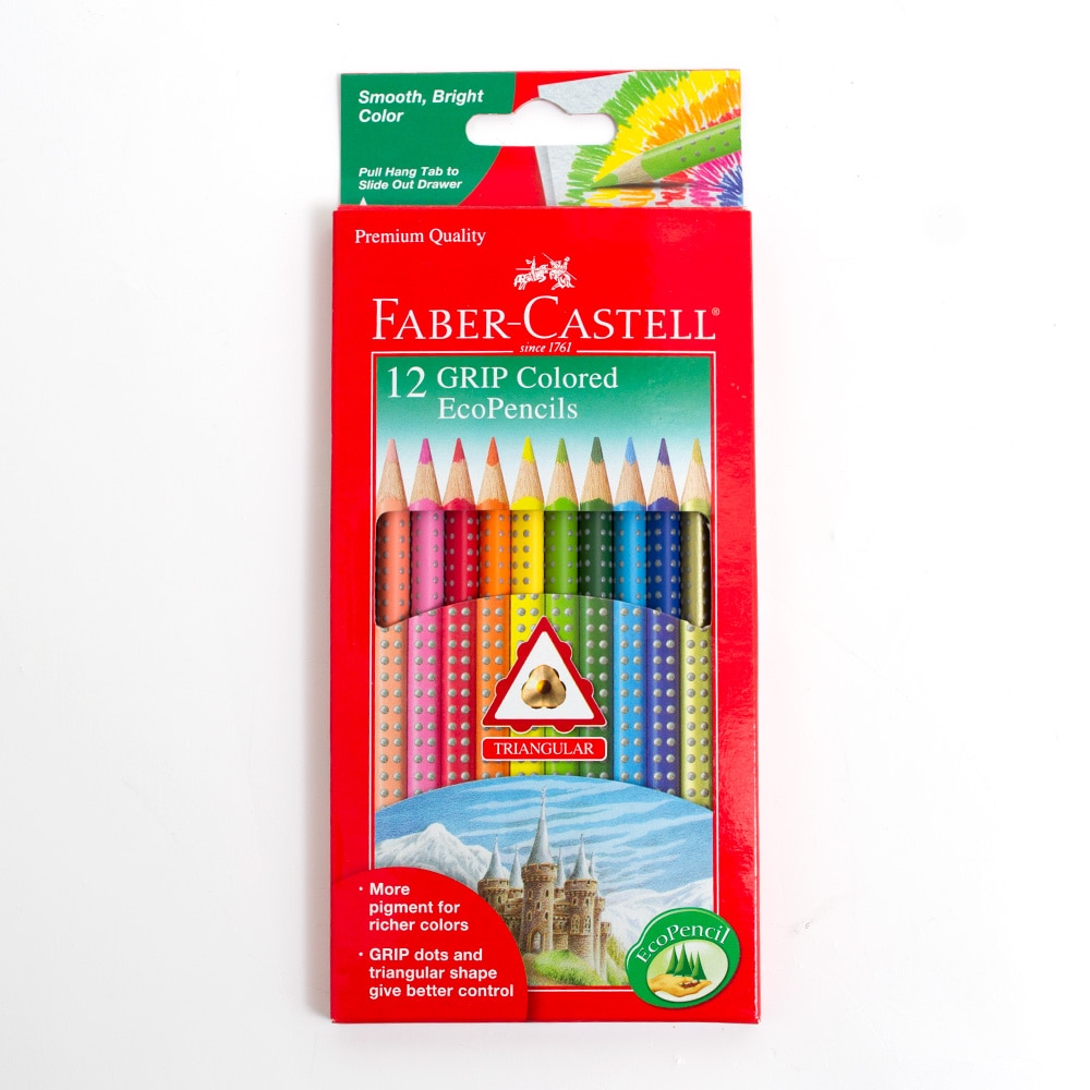 Faber-Castell, Colored Pencils, Art & School, Kids, Grip Colored EcoPencil, 12 color, 6361